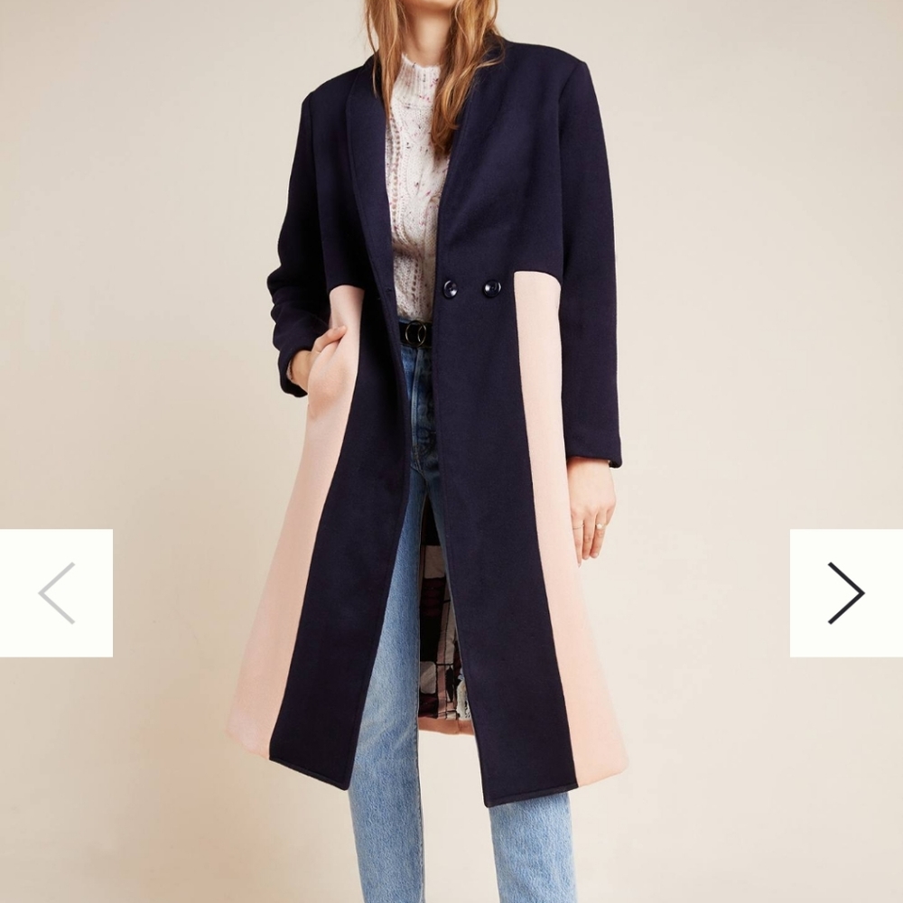 Halsey Colorblocked Wool Coat - Picture 3 of 5